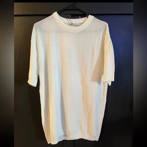 Zara Cream Short Sleeve Tee Classic Design